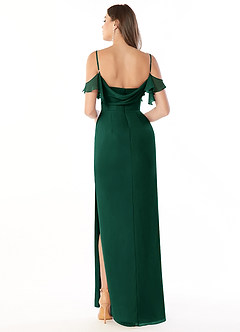 Azazie Emeralda Jurken voor bruidsmeisjes Jurk van Chiffon met Kolom Off the Shoulder Smaragd image2