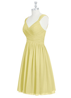 Azazie Angie Abiti da Damigella Abito A-Line in Chiffon Corsetto Sorbetto Al Limone image10
