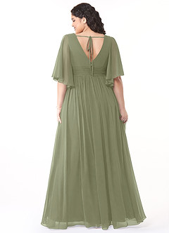 Azazie Temeka Bridesmaid Dresses Pistachio A-Line Ruched Chiffon Dress image8
