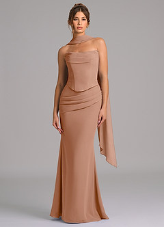 Azazie Sorrel Suknie dla druhen Syrena Gorset Szyfon Do ziemi Sukienka image4