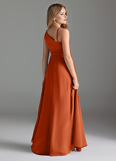 Azazie Dallas Junior Burnt Orange A-Line Pleated Chiffon Dress image5