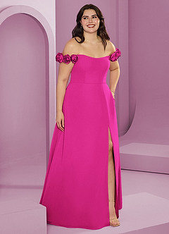 Barbie ♥ Azazie Bridesmaid Dresses Barbie Pink A-Line Off the Shoulder Chiffon Convertible Dress image14