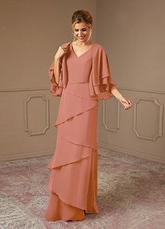 Azazie OHara Mother of the Bride Dresses MAI TAI A-Line V-Neck Chiffon Dress image3