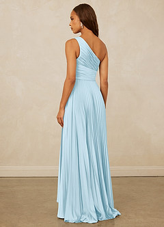 Christian Siriano Bridal for Azazie 1008 Bridesmaid Dresses Sky Blue A-Line One Shoulder Stretch Satin Dress image2