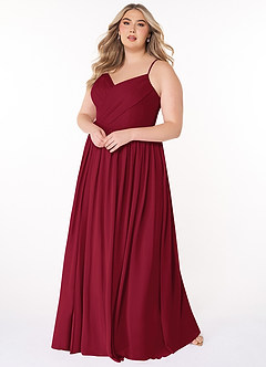 Azazie Cora Bridesmaid Dresses Burgundy A-Line Pleated Chiffon Dress image8