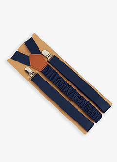 front Matching Color Matte Satin Suspenders