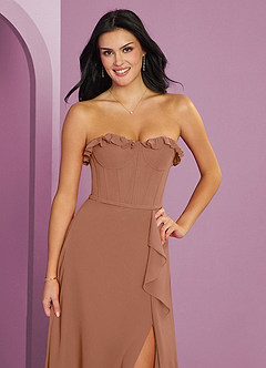 Barbie ♥ Azazie Final Sale Bronzer A-Line Sweetheart Neckline Chiffon Dress image6