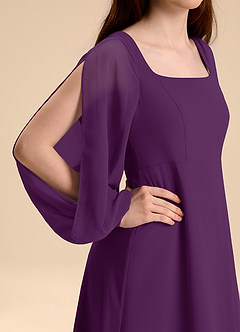 Azazie Bondi Junior Abito A-Line in Chiffon Blusa Uva image8