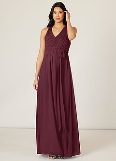 Azazie Athena Final Sale Empire Ruched Chiffon Floor-Length Dress image1