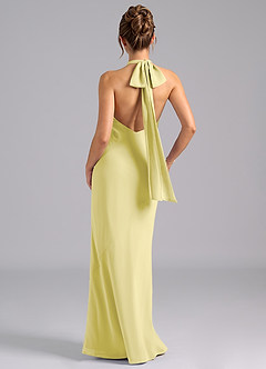 Azazie Velli Bridesmaid Dresses Lemon Sorbet Mermaid Bow Chiffon Dress image2
