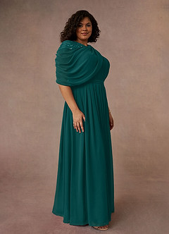 Azazie Olena Mother of the Bride Dresses Peacock A-Line Sequins Chiffon Dress image8