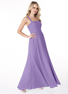 Azazie Jay Bridesmaid Dresses Tahiti A-Line Square Neckline Side Slit Chiffon Dress image3