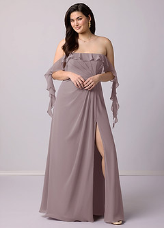 Barbie ♥ Azazie Bridesmaid Dresses Dusk A-Line Off the Shoulder Chiffon Convertible Dress image10