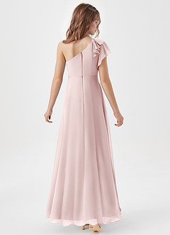Azazie Arabella Junior Robe Trapèze en Mousseline de soie Rayé Rose Pâle image6