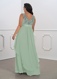 Azazie Xella Mother of the Bride Dresses Agave A-Line Lace Chiffon Dress image8
