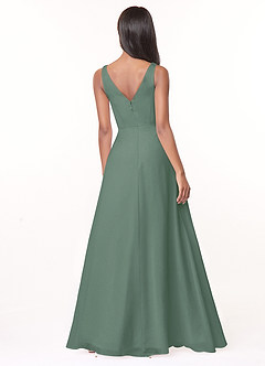 Azazie Nala Bridesmaid Dresses Eucalyptus A-Line Pleated Chiffon Dress image2