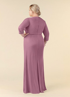 Azazie Rosena Mother of the Bride Dresses Vintage Mauve Sheath Pleated Mesh Dress image10