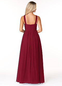 Azazie Elvira Bridesmaid Dresses Burgundy A-Line Pleated Chiffon Dress image2