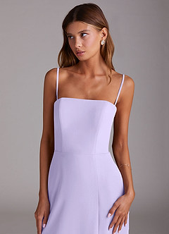 Azazie Wren Bridesmaid Dresses Lilac A-Line Side Slit Chiffon Convertible Dress image6