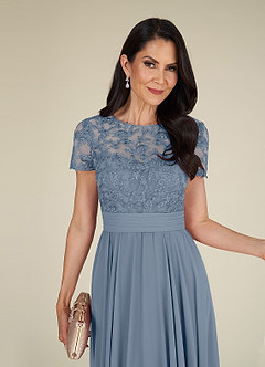 Azazie Annette Mother of the Bride Dresses Twilight A-Line Lace Chiffon Dress image5