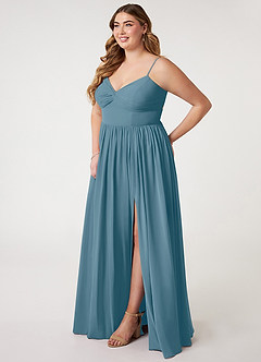 Azazie Zeya Vestidos de madrinha de casamento Vestir Bermudas de Chiffon de Linha A com Plissado image8