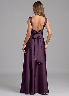 Azazie Beatrice Bridesmaid Dresses Plum A-Line Sweetheart Neckline Stretch Satin Dress image6