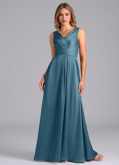 Azazie Karina Bridesmaid Dresses Bermuda A-Line Pleated Stretch Satin Dress image4
