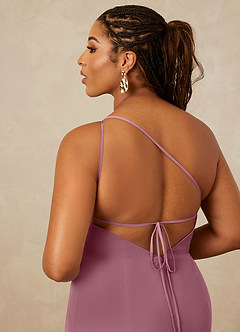 Christian Siriano Bridal for Azazie 1003 Bridesmaid Dresses Vintage Mauve Sheath One Shoulder Chiffon Dress image16