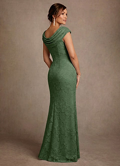 Azazie Irvine Mother of the Bride Dresses Eucalyptus A-Line Pleated Floral Burnout Dress image2