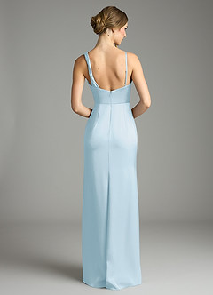 Azazie Samara Bridesmaid Dresses Sky Blue Mermaid Pleated Stretch Satin Dress image2