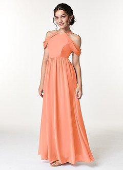 Azazie Seneca Junior Sunset A-Line Off the Shoulder Chiffon Dress image5