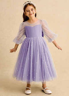 Azazie Trudy Blumenmädchenkleider Ballkleid Herzausschnitt Tüll Kleid Tahiti image3