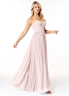 Azazie Lisbon Final Sale Blushing Pink A-Line Sweetheart Neckline Chiffon Dress image1