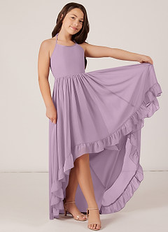 Azazie Sarafina Junior Wisteria A-Line Lace Chiffon Dress image4