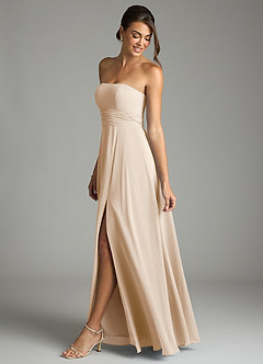 Azazie Tamira Suknie dla druhen Linia A Pofałdowany Szyfon Do ziemi Sukienka image3