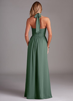 Azazie Avary Robes de demoiselle d'honneur Robe Trapèze en Mousseline de soie Plissée Eucalyptus image8