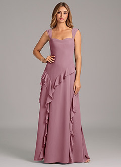 Azazie Sloane Bridesmaid Dresses Vintage Mauve A-Line Sweetheart Neckline Chiffon Dress image5