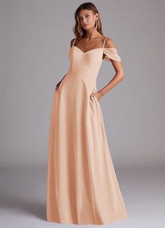 Azazie Marley Bridesmaid Dresses English Rose A-Line Off the Shoulder Chiffon Convertible Dress image1