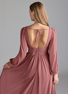 Azazie Norah Bridesmaid Dresses Desert Rose A-Line Mesh Dress image2
