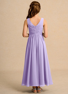 Azazie Ducky Junior Formal Flower Girl Dresses Lilac A-Line Pleated Chiffon Dress image2