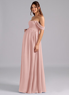 Azazie Saige Abiti da damigella d'onore premaman Abito A-Line Plissettato Chiffon Floor-Length image5