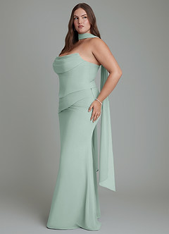 Azazie Sorrel Bridesmaid Dresses Agave Mermaid Corset Chiffon Dress image13