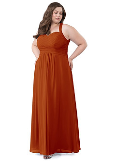 Azazie Claudia Bridesmaid Dresses Paprika A-Line Sweetheart Neckline Chiffon Dress image14