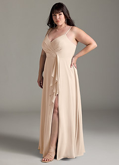 Azazie Akita Bridesmaid Dresses White Alabaster A-Line Chiffon Dress image8