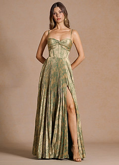 Robe Maxi Vert Marron Vesper image3