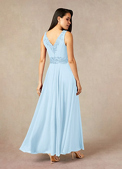 Azazie Devana Mother of the Bride Dresses Sky Blue A-Line Sequins Chiffon Dress image4