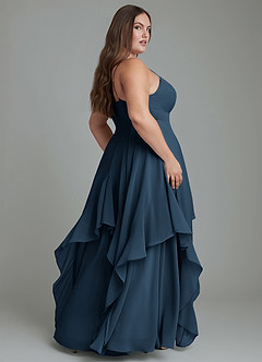 Azazie Zaina Abiti da Damigella Abito A-Line in Chiffon Marino Scuro image8
