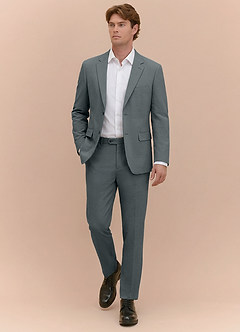 front Miles Grey Seersucker Suit Jacket