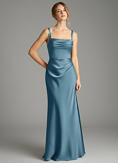 Azazie Alouette Bridesmaid Dresses Bermuda Mermaid Pleated Stretch Satin Dress image1