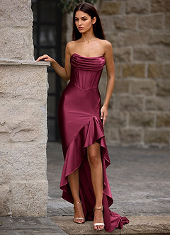 Siren Ankara Red Mermaid Prom Dress image3